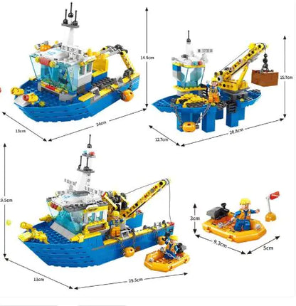 Fishing Boat Set Building Block Figure