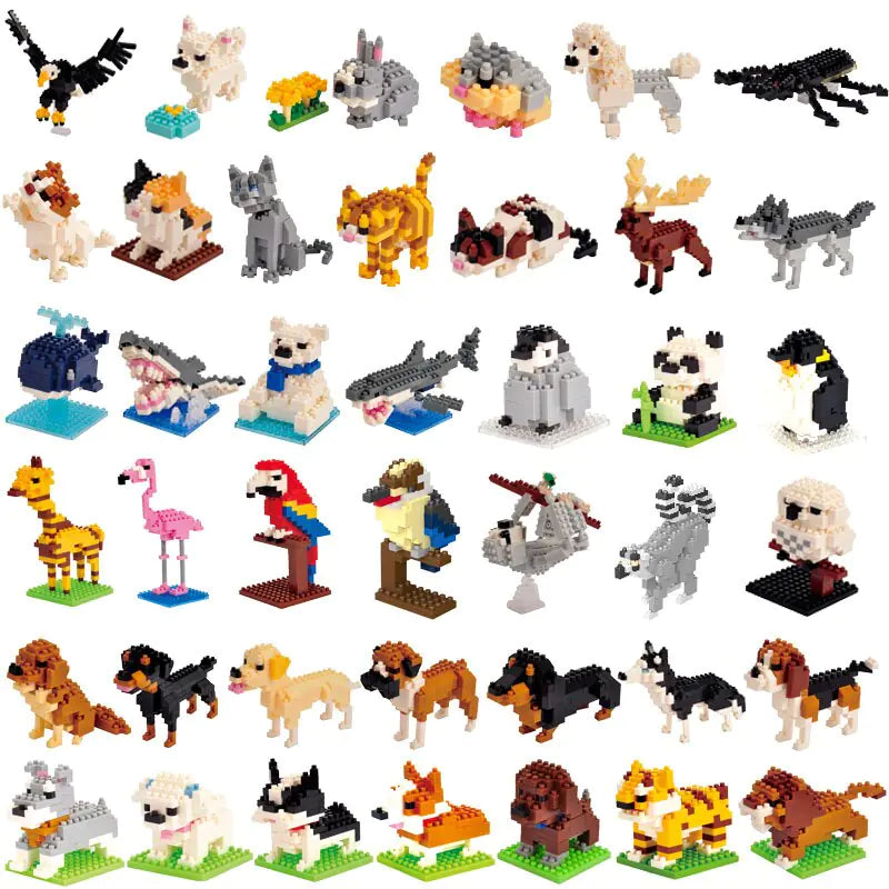 Mini 3D Animal Building Block Figures