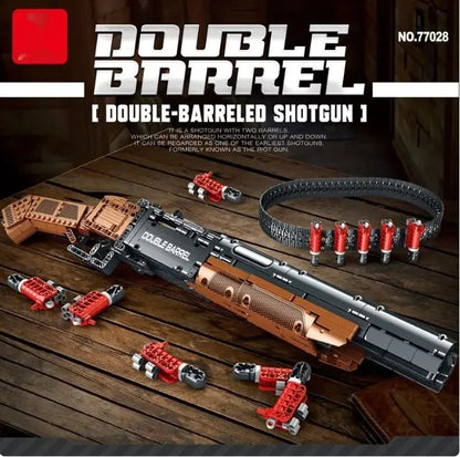 Double Barrel Shotgun and AK47 Building Block Figures