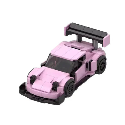 Pink Porche Racing Car Building Block Figure