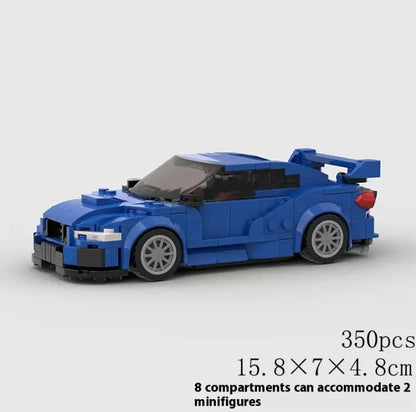 Bluie Particle Racing Car Building Block Figures