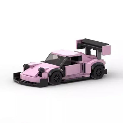 Pink Porche Racing Car Building Block Figure