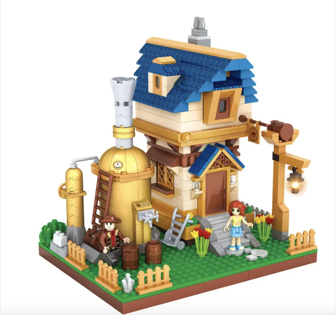 Medieval Farm Building Block Figures