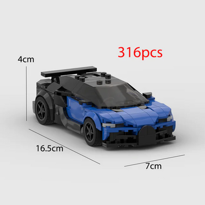 Bugatti Vison Racing Sports Car Building Block Figures