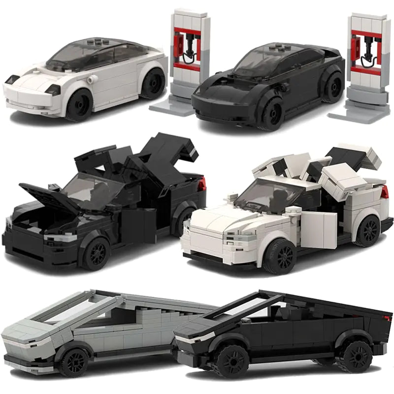 EV Tesla Cars Building Block Figures