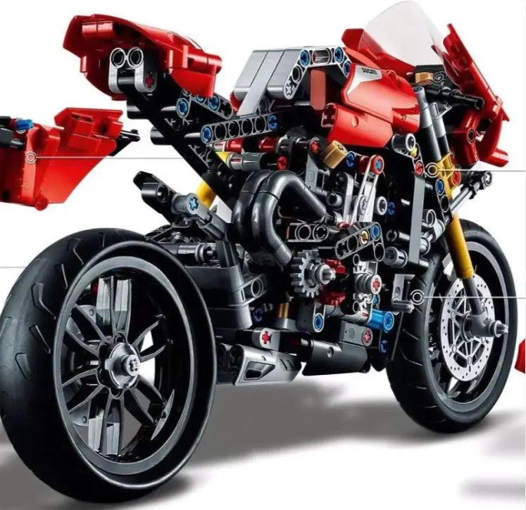 Racing Motorcycle Build Block Figures