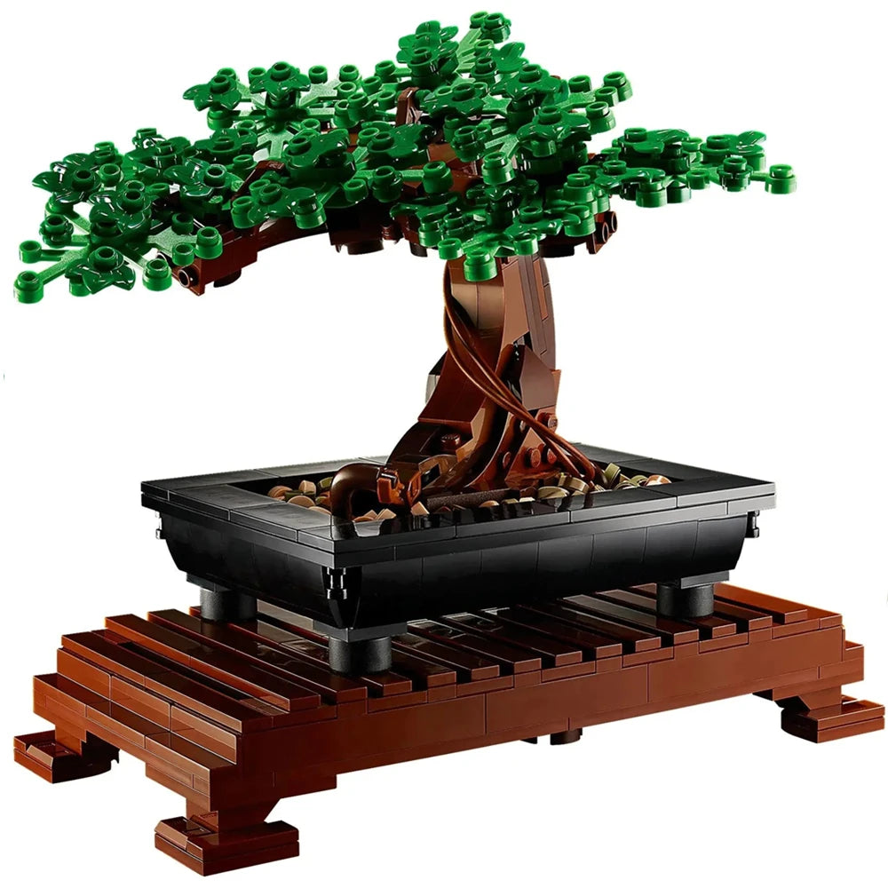 Bonsai Tree Flower Bouquet Perpetual Building Block Figures