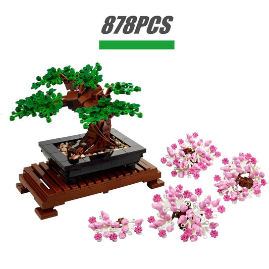 Bonsai Tree Flower Bouquet Perpetual Building Block Figures