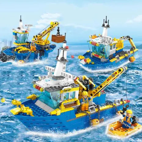 Fishing Boat Set Building Block Figure