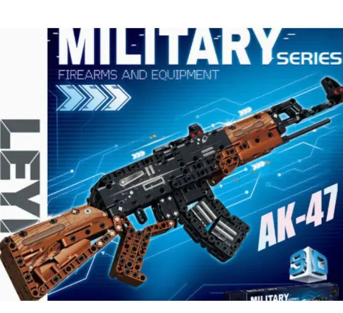 Double Barrel Shotgun and AK47 Building Block Figures