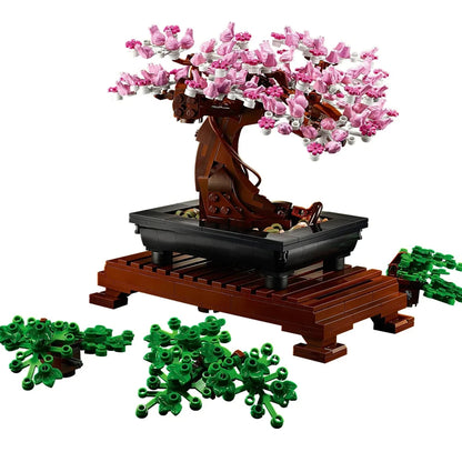 Bonsai Tree Flower Bouquet Perpetual Building Block Figures