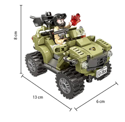 Military Vehicle Building Block Figures