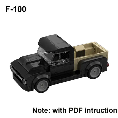 Ford Set Pickup Truck Building Blocks Figures