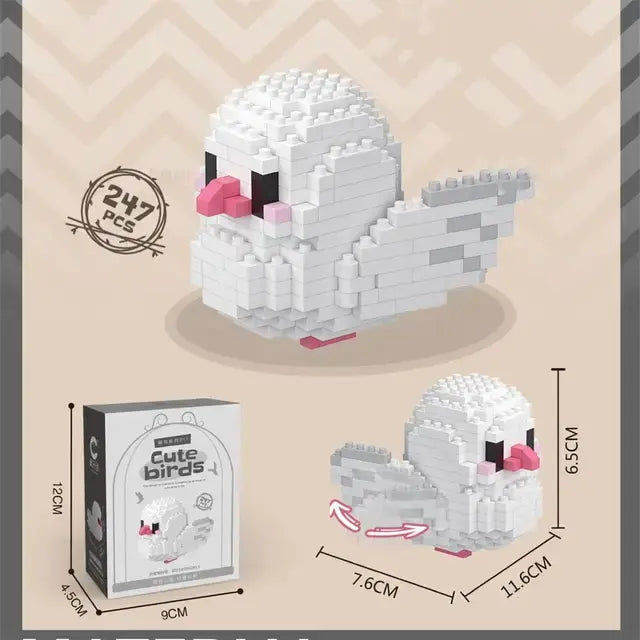 Kawaii Cute Birds Building Block Figures