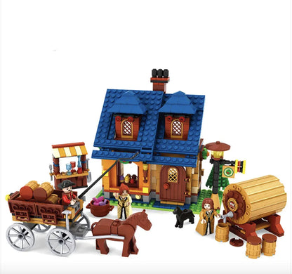 Medieval Farm Building Block Figures