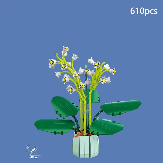 Potted Flowers Building Block Figure