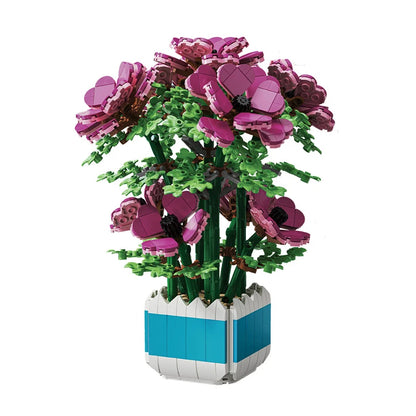 Flower Anemonia Sulcata Potted Plant Building Block Figures