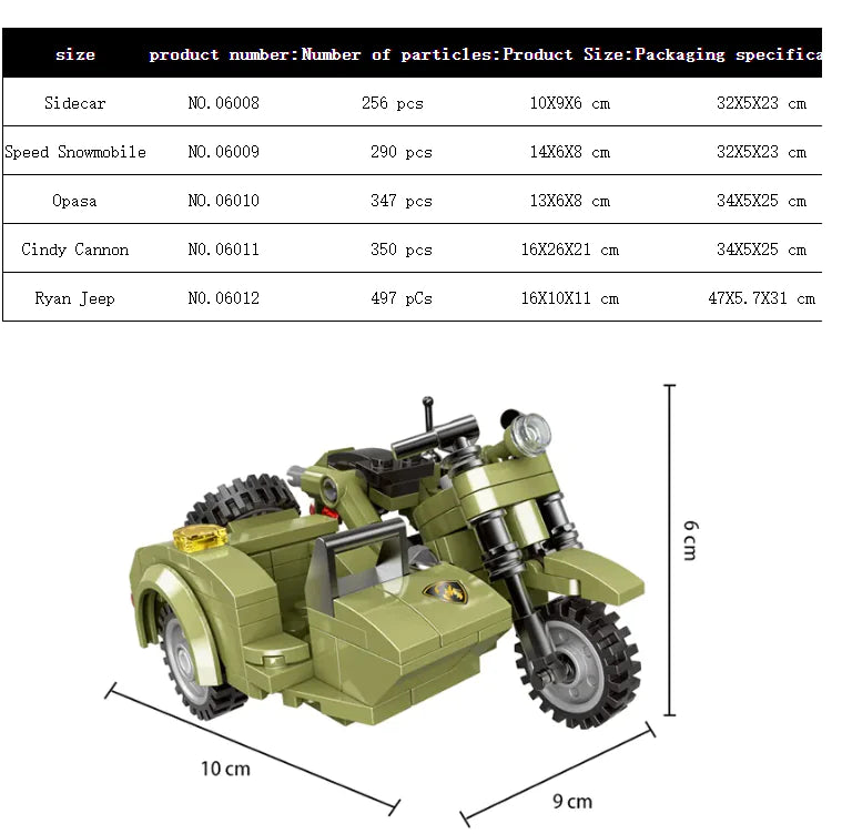 Military Vehicle Building Block Figures