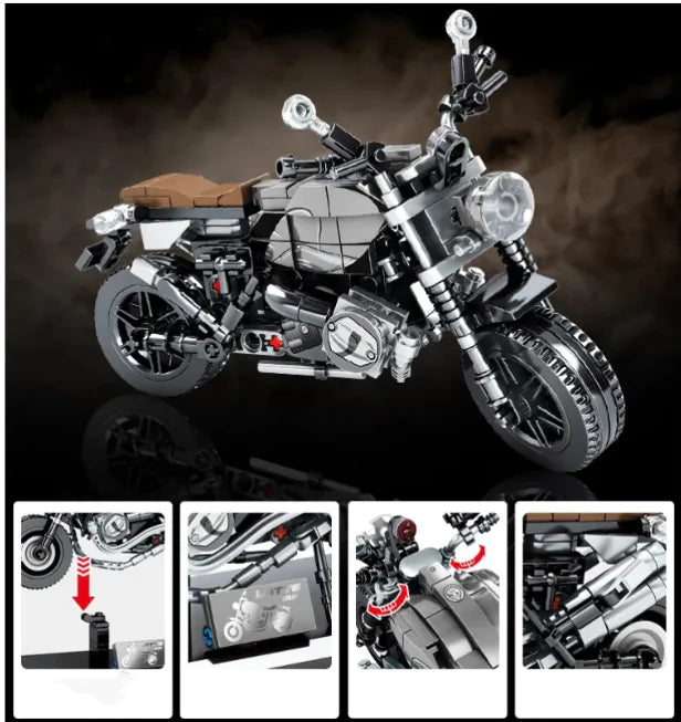 Motorcycle Building Block Figure