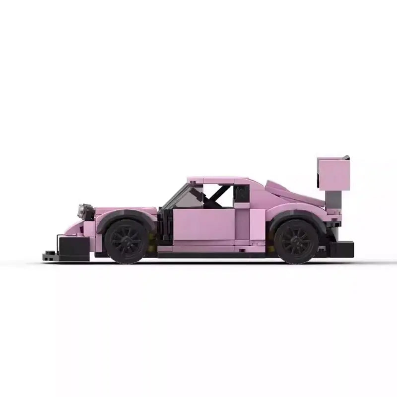 Pink Porche Racing Car Building Block Figure