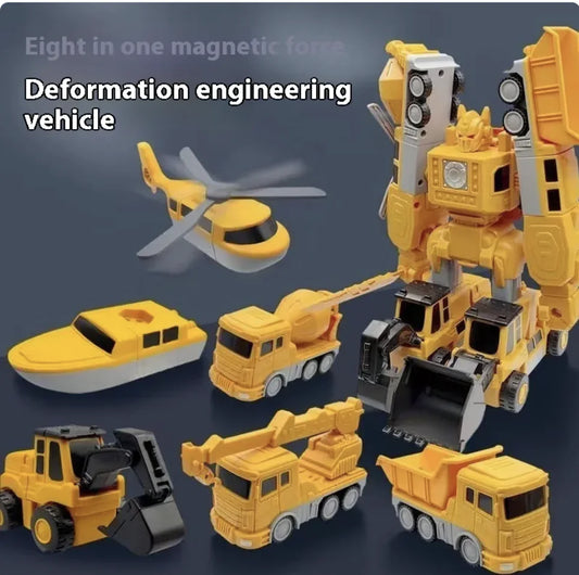 Magnetic Deformation Engineering Vehicles Build Block Figures